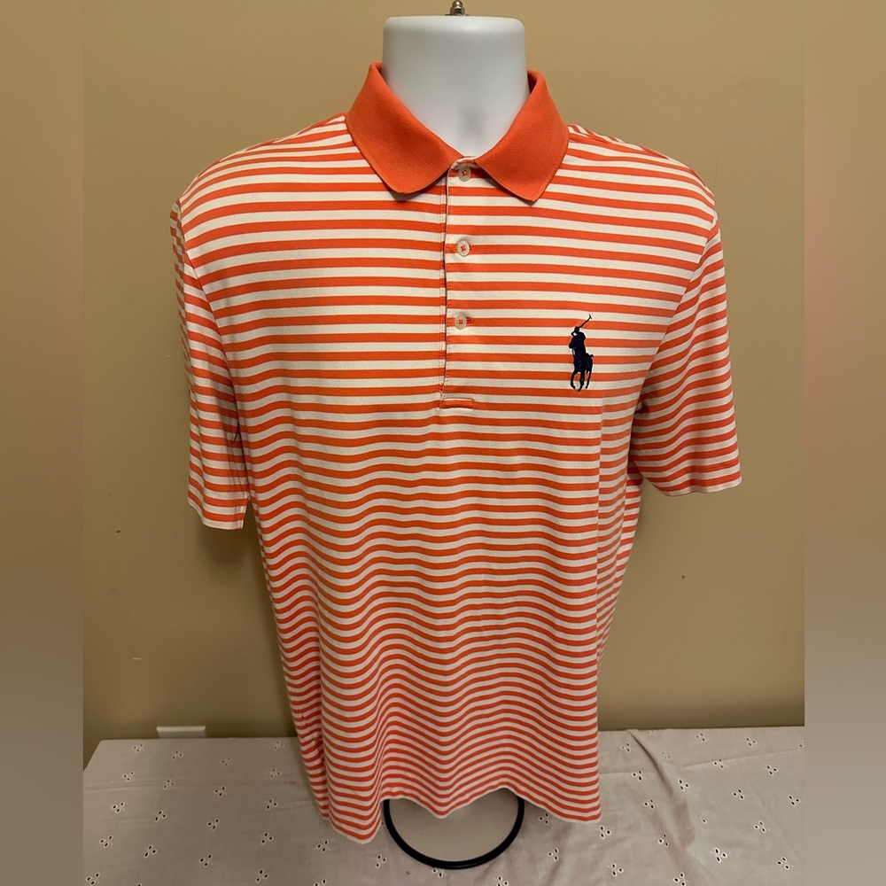 Polo Golf by Ralph Lauren Tour Shirt by Odyssey GolfOrange/White Med.